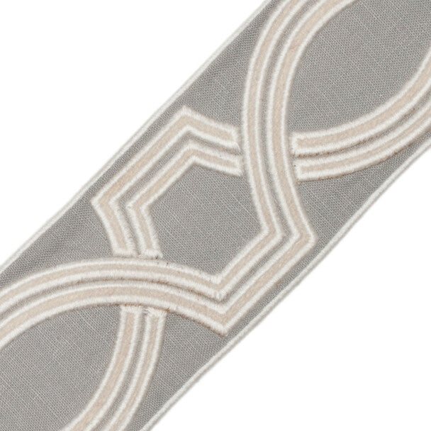 2.75" Ogee Embroidered Border - Dove