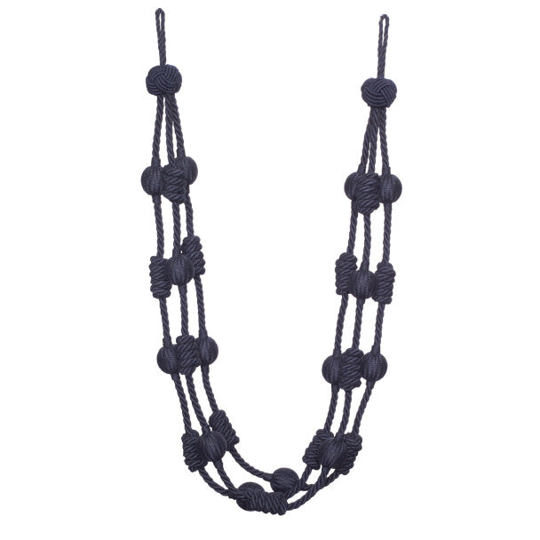 Harbour Beaded & Knotted Holdback - Navy