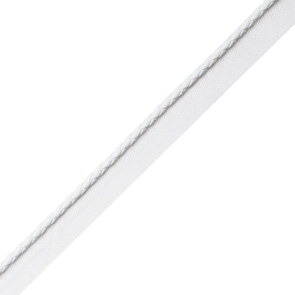 Braided Leather Cord with Tape - Winter White