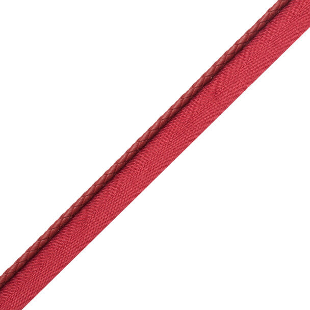 Braided Leather Cord with Tape - Crimson