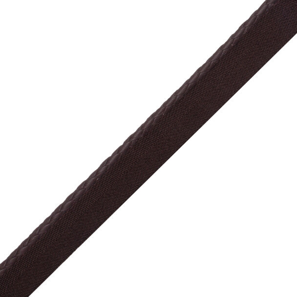 Braided Leather Cord with Tape - Black Bean