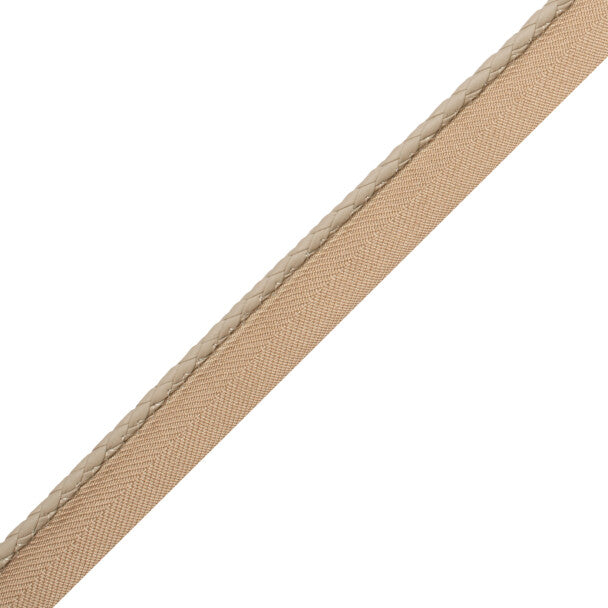 Braided Leather Cord with Tape - Buff