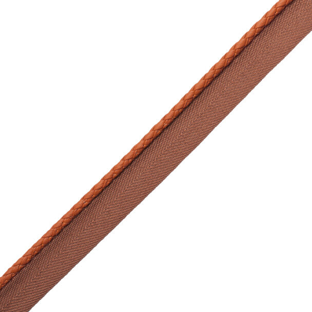 Braided Leather Cord with Tape - Cinnamon