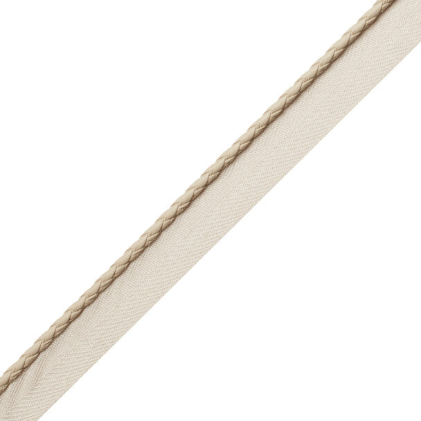 Braided Leather Cord with Tape - Oyster