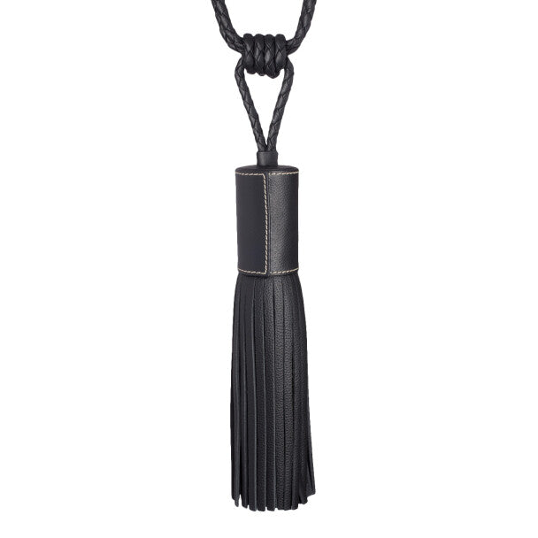 Toscana Leather Tassel Tieback - Coal