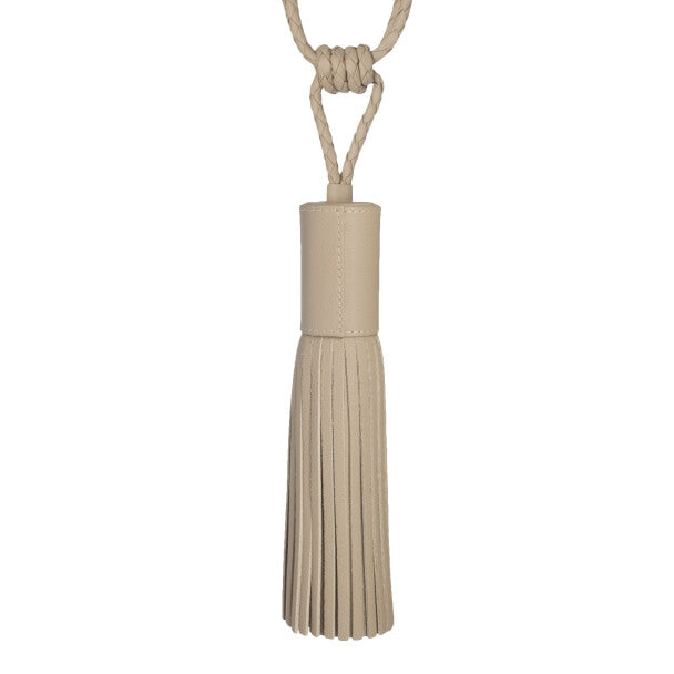 Toscana Leather Tassel Tieback - Buff