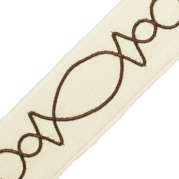 Leather Appliqué on Wool - Ivory