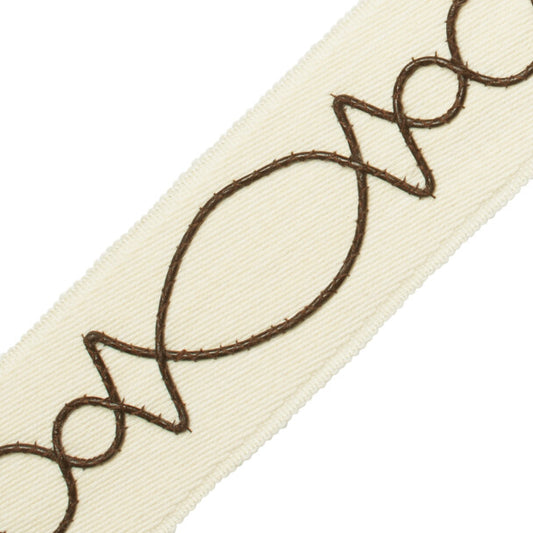 Leather Appliqué on Wool - Ivory