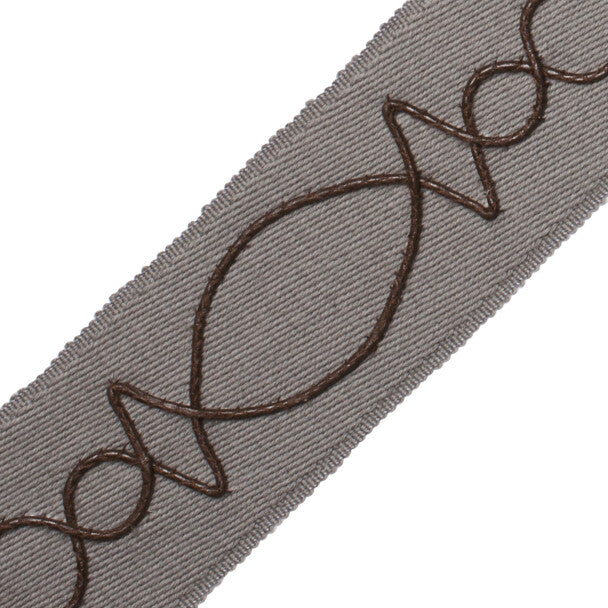 Leather Appliqué on Wool - Dove