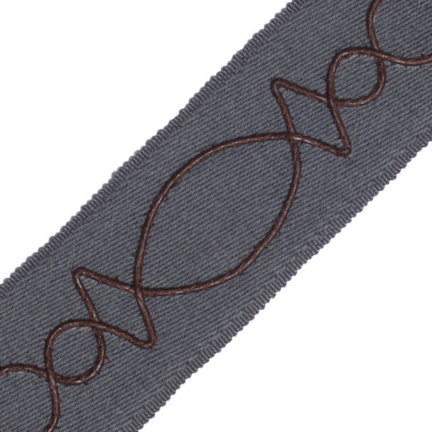 Leather Appliqué on Wool - Slate