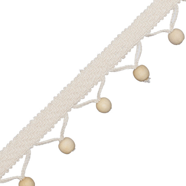 Seychelles Wood Bead Fringe - Pearl