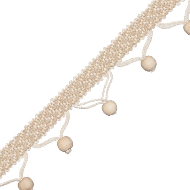 Seychelles Wood Bead Fringe - Sand