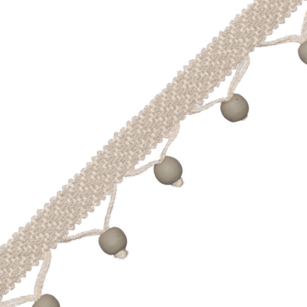 Seychelles Wood Bead Fringe - Sea Salt