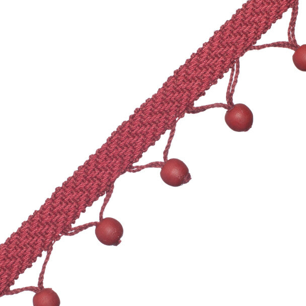 Seychelles Wood Bead Fringe - Garnet