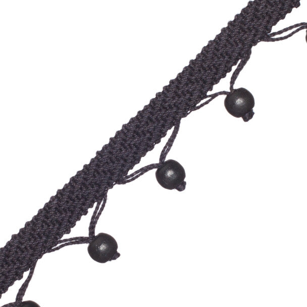 Seychelles Wood Bead Fringe - Onyx