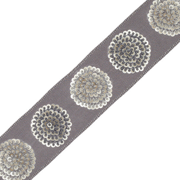 Astra Embroidered Border - Charcoal