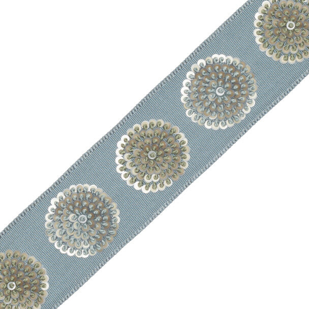 Astra Embroidered Border - Aegean