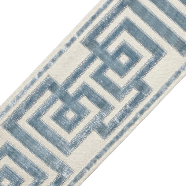 Rhodes Épinglé Velvet Border - Sky