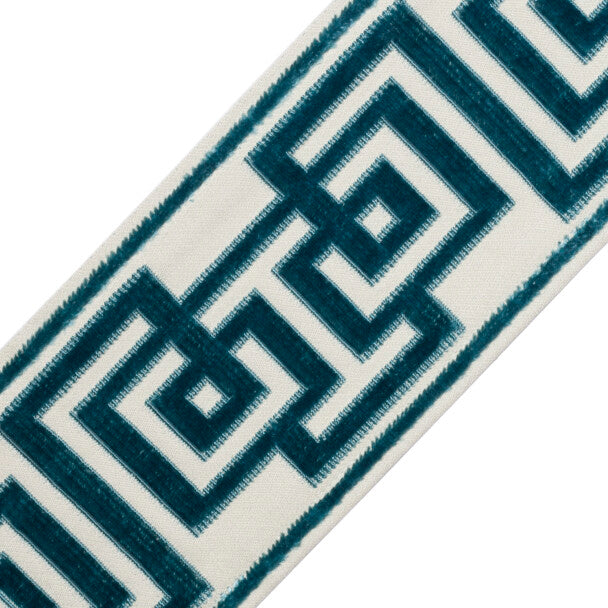 Rhodes Épinglé Velvet Border - Teal