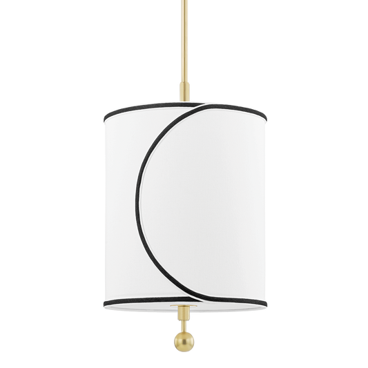 Zara Pendant Light Small in White Linen