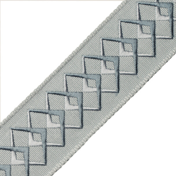 Heko Embroidered Border - Sea Glass
