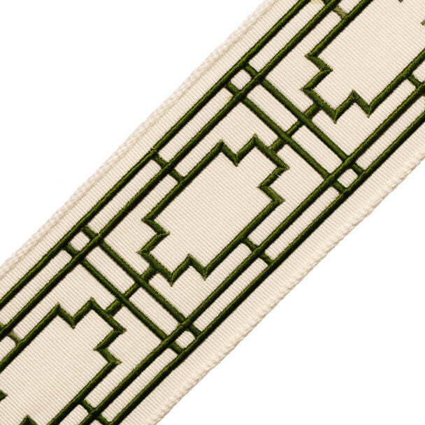 Nagoya Embroidered Border - Loden