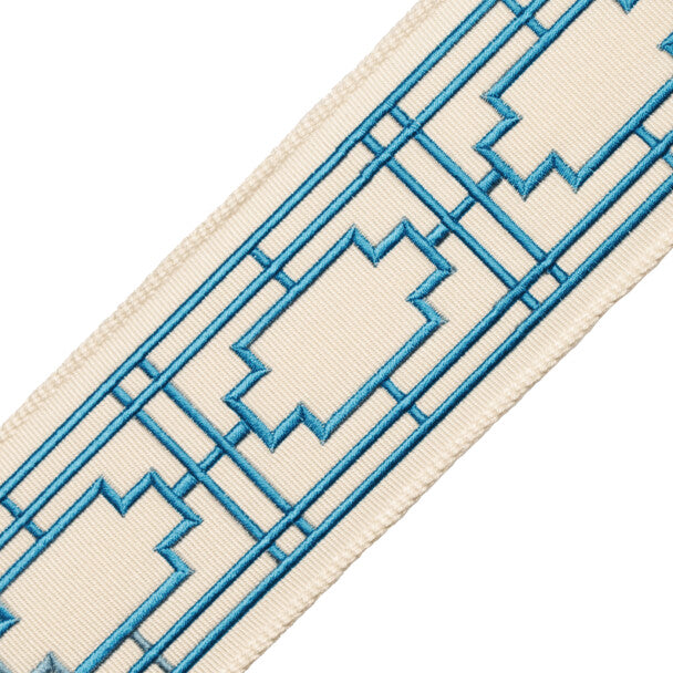 Nagoya Embroidered Border - Waterfall