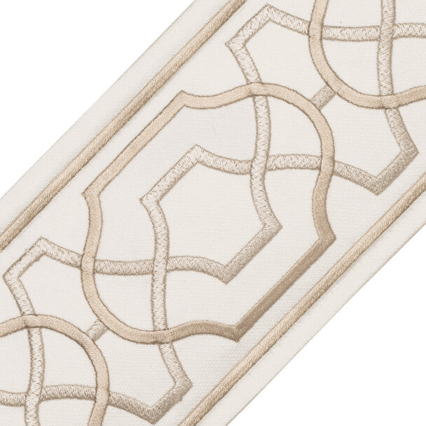 Maru Embroidered Border - Rice Paper