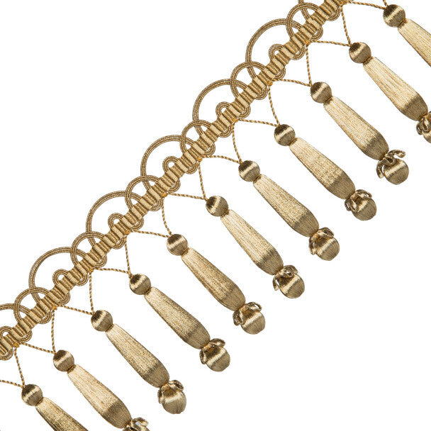 Oberon Triple Beaded Fringe - Antique Gold