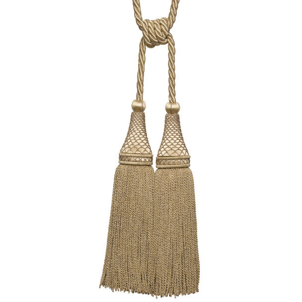 Oberon Double Tassel Tieback - White Gold