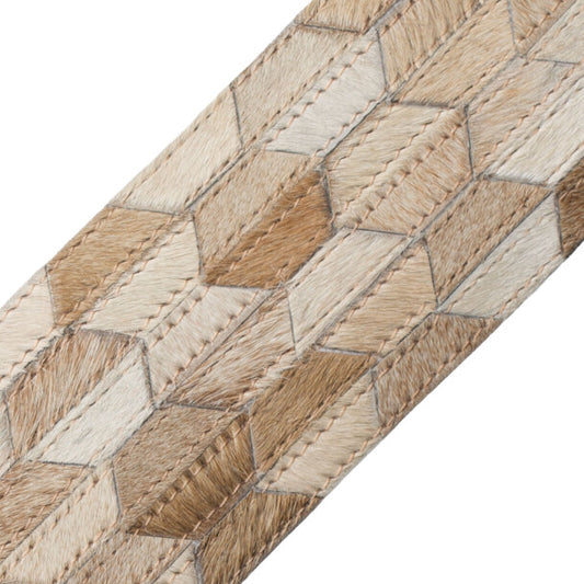 Hair-On-Hide Hexagon Border - Travertine