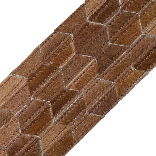 Hair-On-Hide Hexagon Border - Chestnut