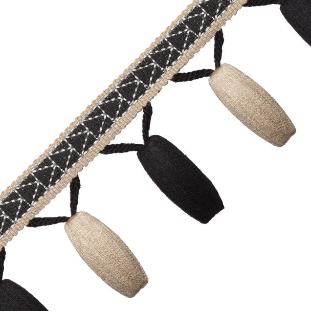 Torero Beaded Fringe - Obsidian