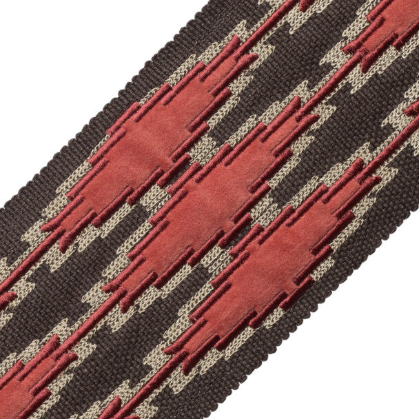 Ojos Appliqué Border - Cochineal