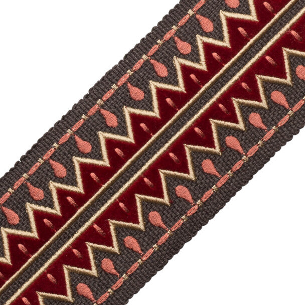 Uxmal Appliqué Border - Cochineal
