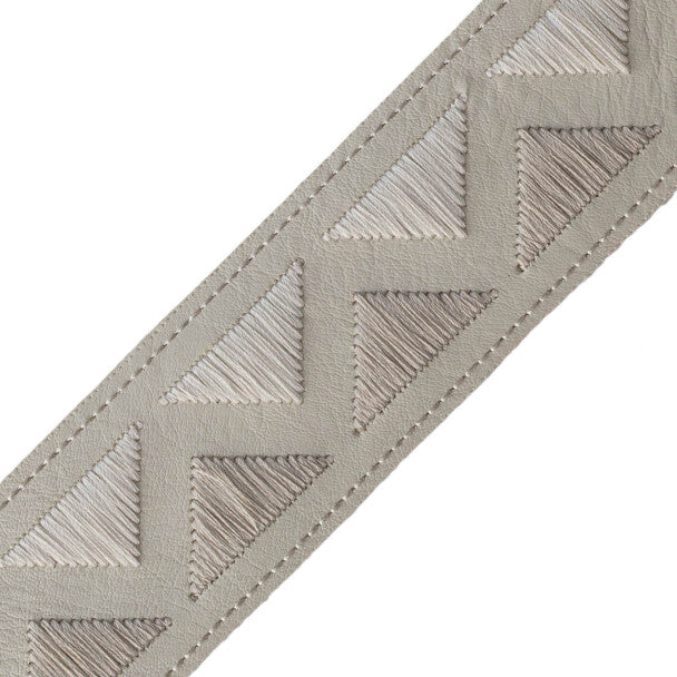 Pyramid Embroidered Border - Salt