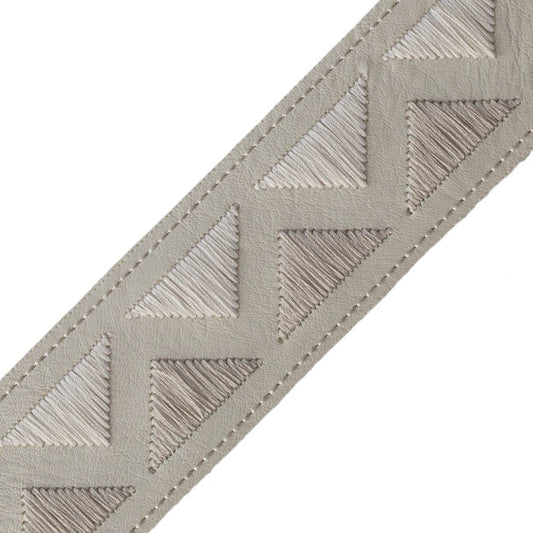 Pyramid Embroidered Border - Salt