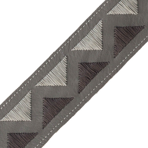 Pyramid Embroidered Border - Granite