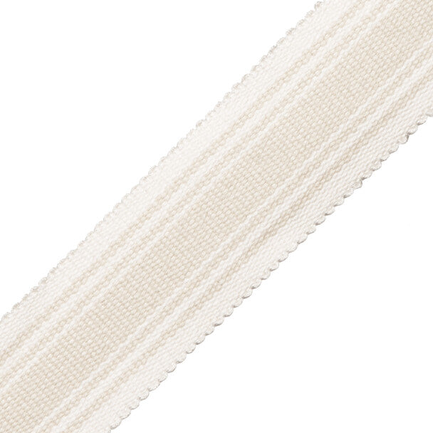 Sorrento Cotton Striped Border - Oyster