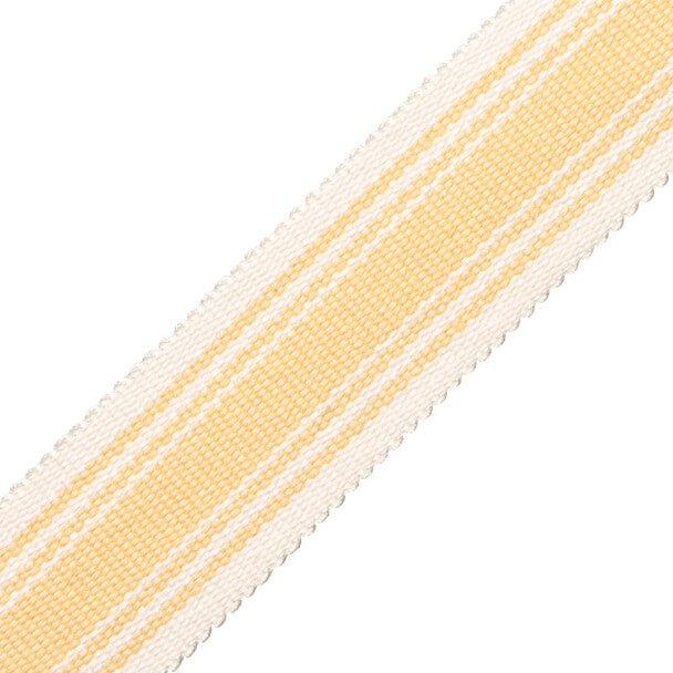 Sorrento Cotton Striped Border - Lemon