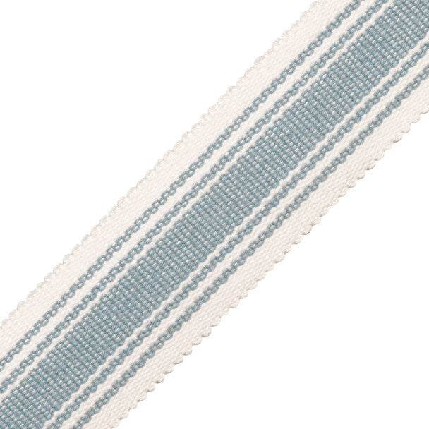 Sorrento Cotton Striped Border - Blue Thistle