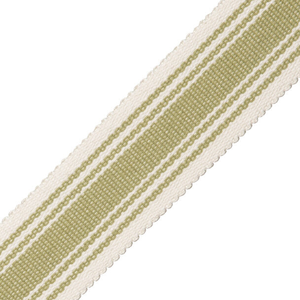 Sorrento Cotton Striped Border - Basil