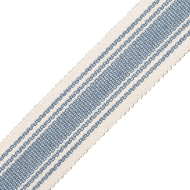 Sorrento Cotton Striped Border - Gentian