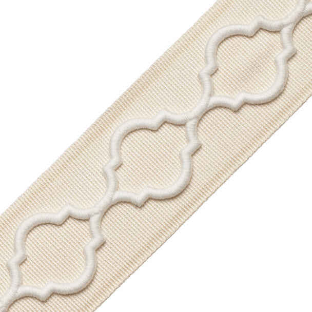 Corinne Embroidered Border - Pearl