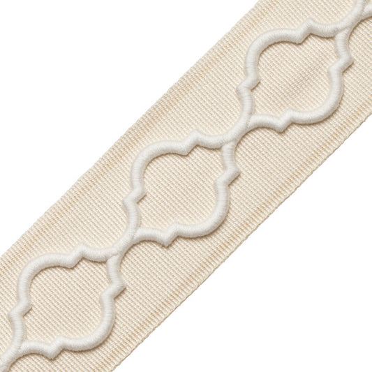 Corinne Embroidered Border - Pearl