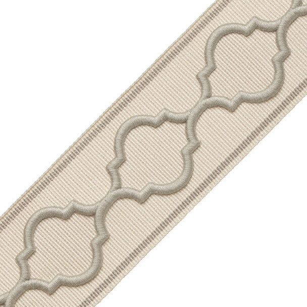 Corinne Embroidered Border - Limestone
