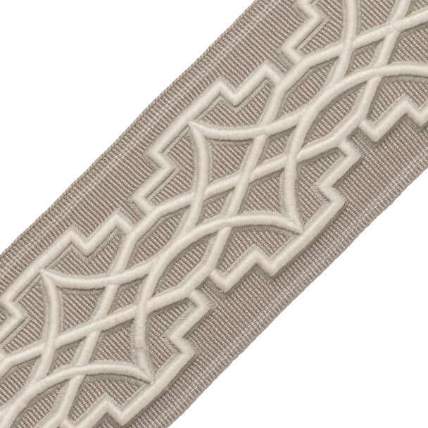 Mireille Embroidered Border - Limestone