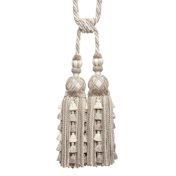 Veronique Double Tassel Tieback - Limestone
