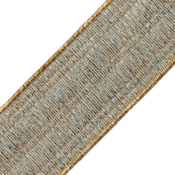 Merengue Pleated Metallic Border - Seafoam