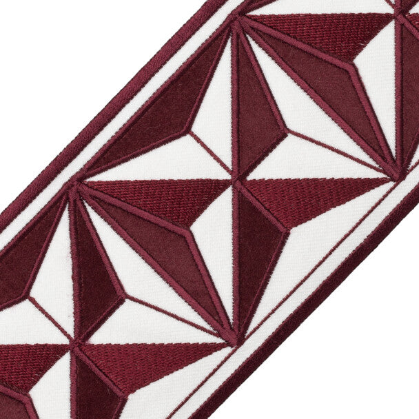 Moritz Velvet Border - Garnet